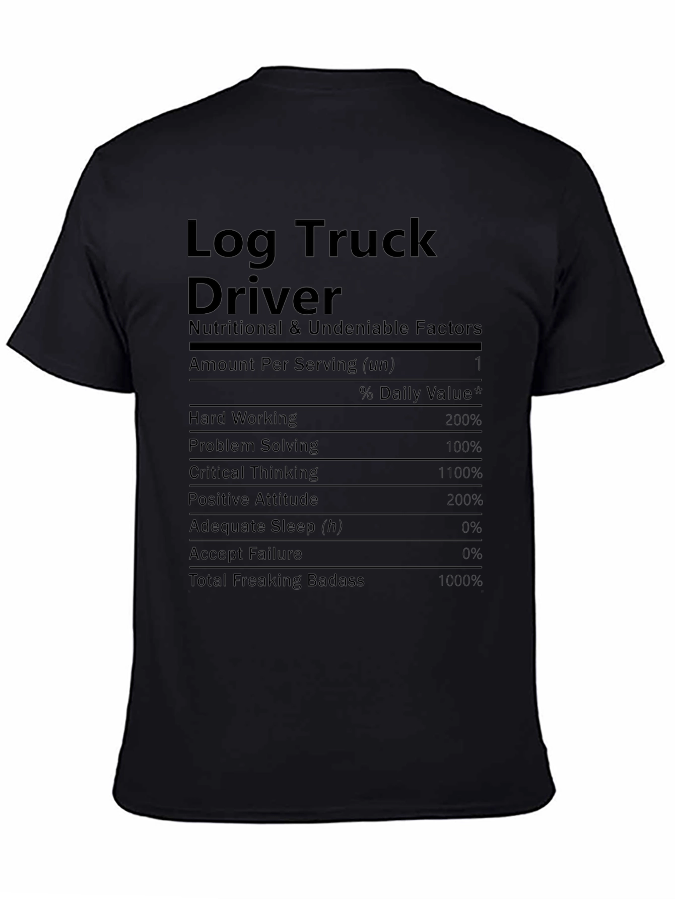 Log Truck Driver Nutritional Facts T-Shirt