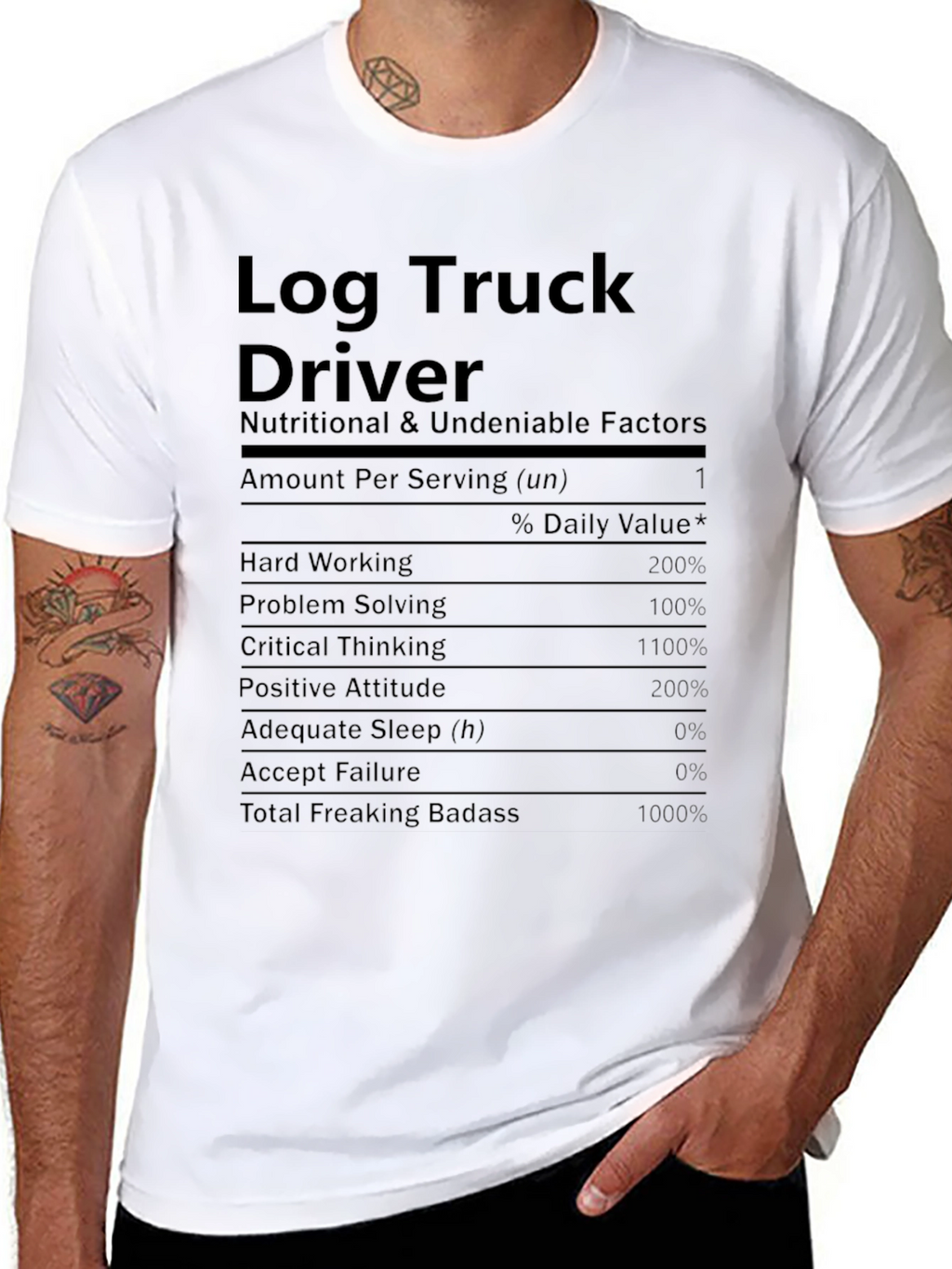 Log Truck Driver Nutritional Facts T-Shirt