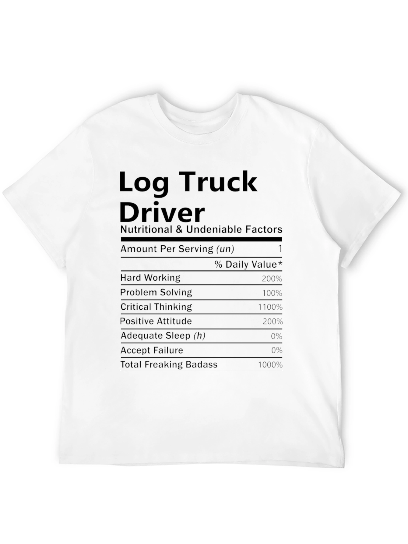 Log Truck Driver Nutritional Facts T-Shirt