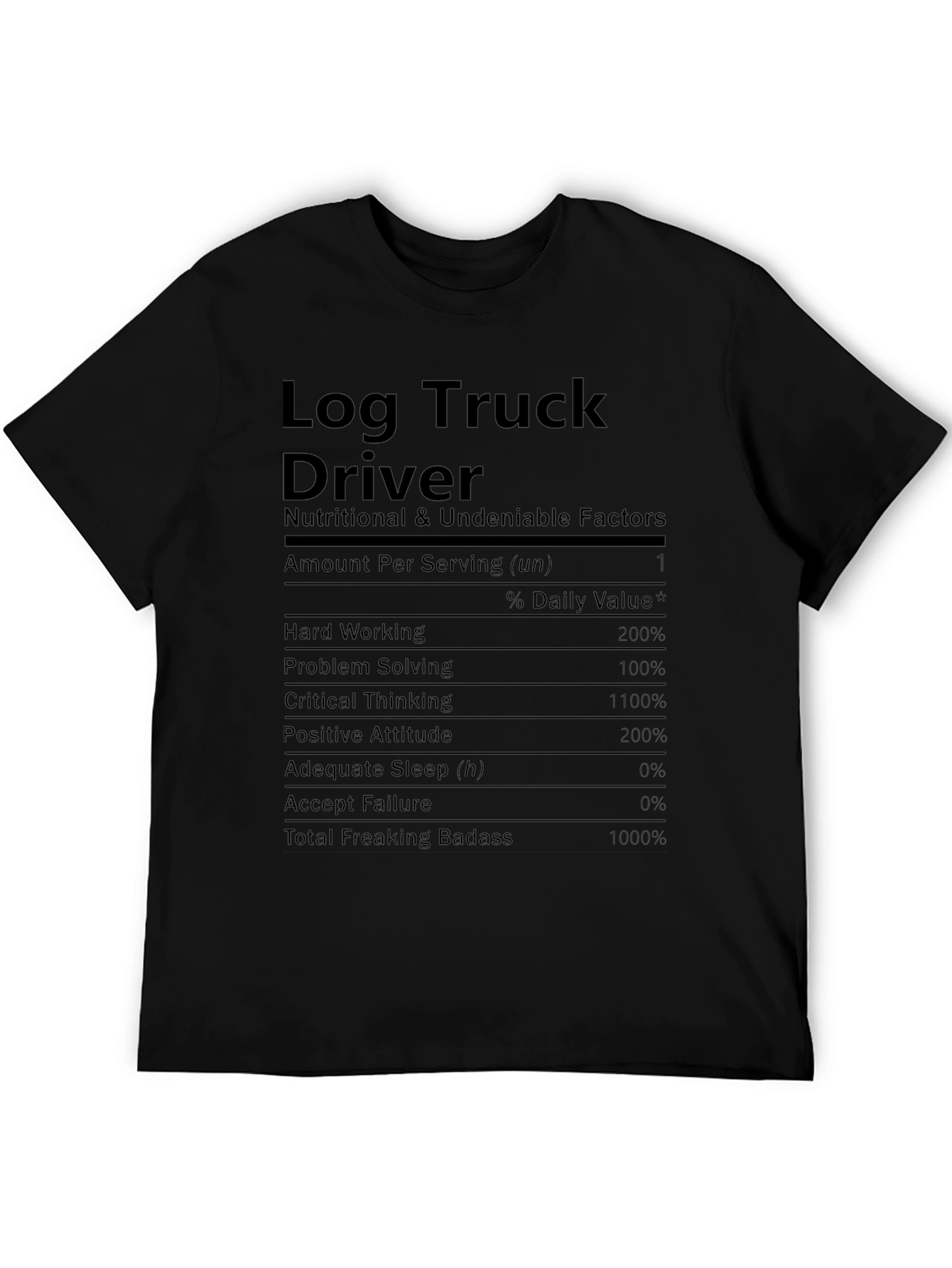 Log Truck Driver Nutritional Facts T-Shirt