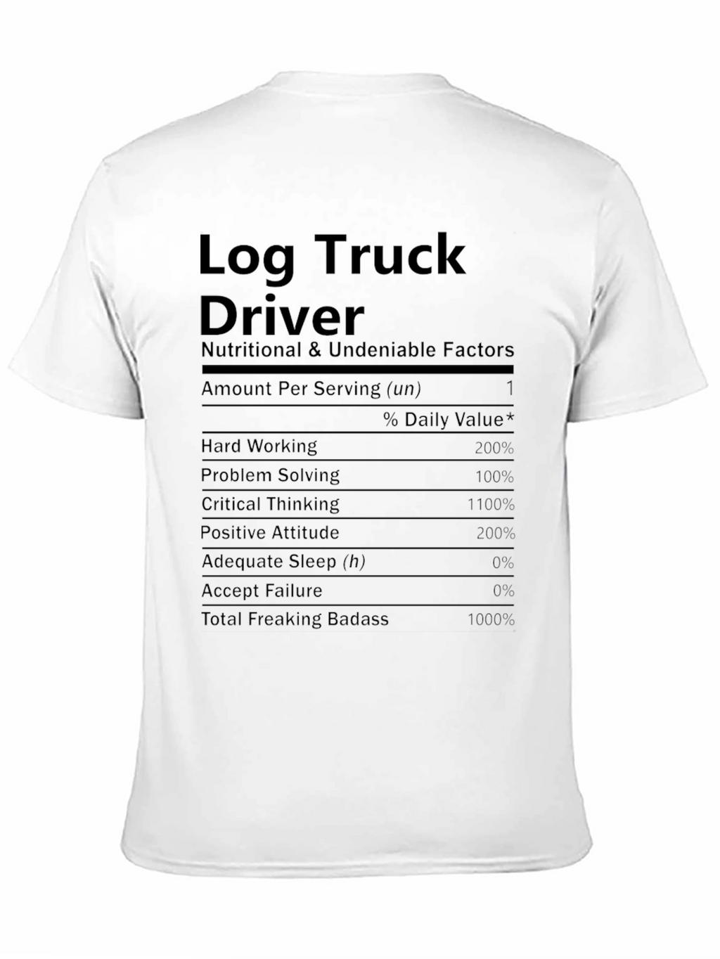 Log Truck Driver Nutritional Facts T-Shirt