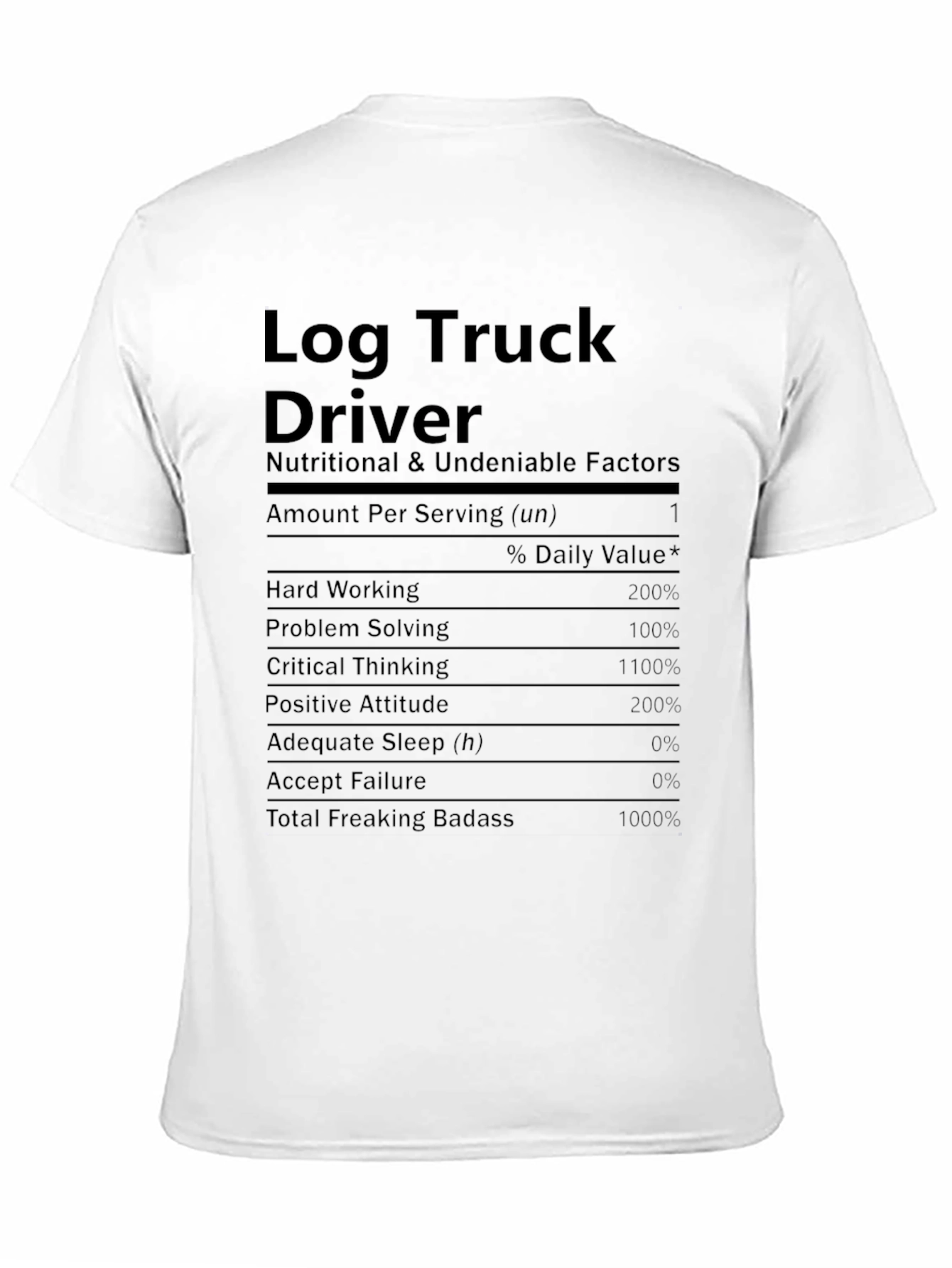 Log Truck Driver Nutritional Facts T-Shirt