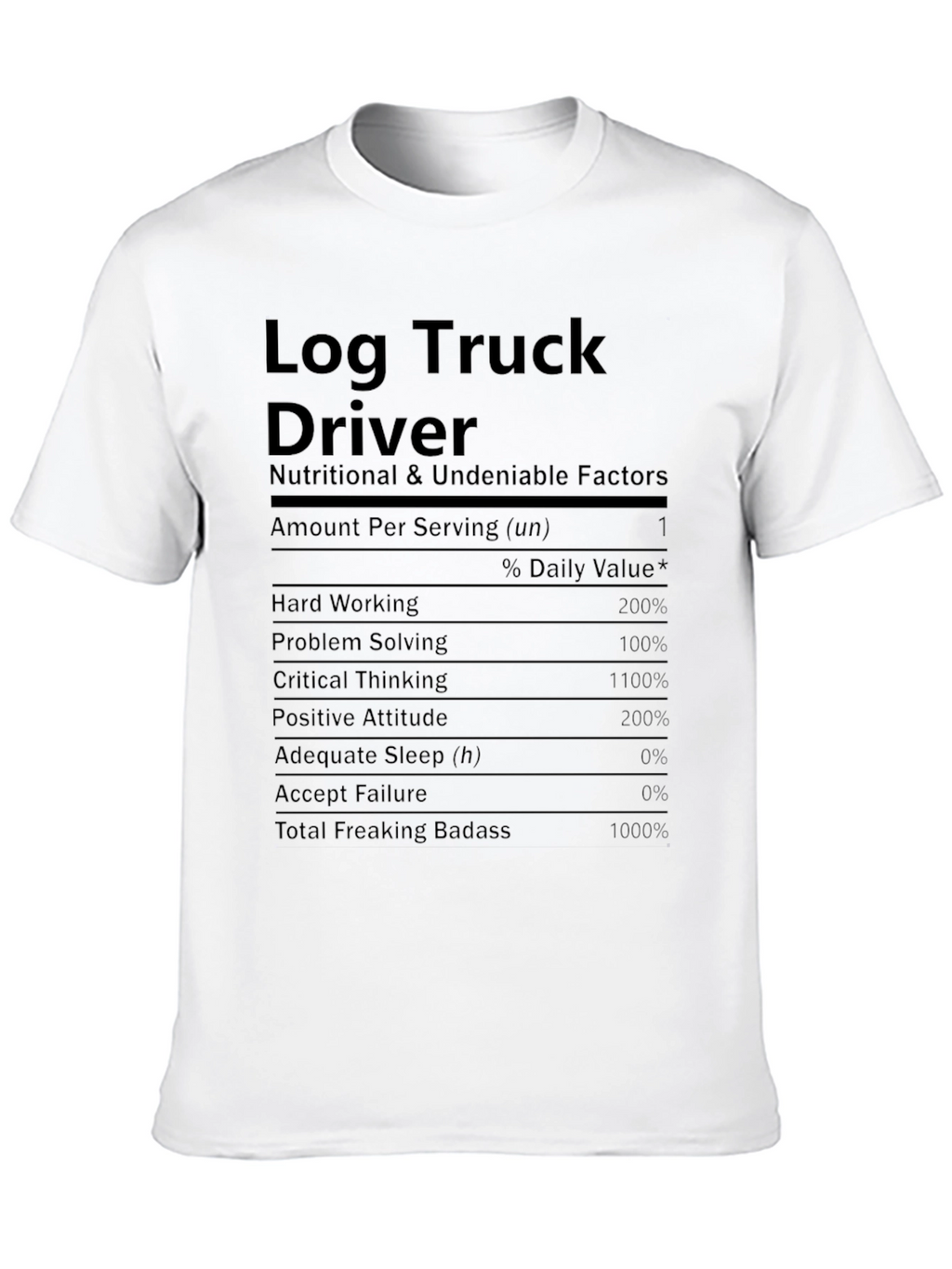 Log Truck Driver Nutritional Facts T-Shirt