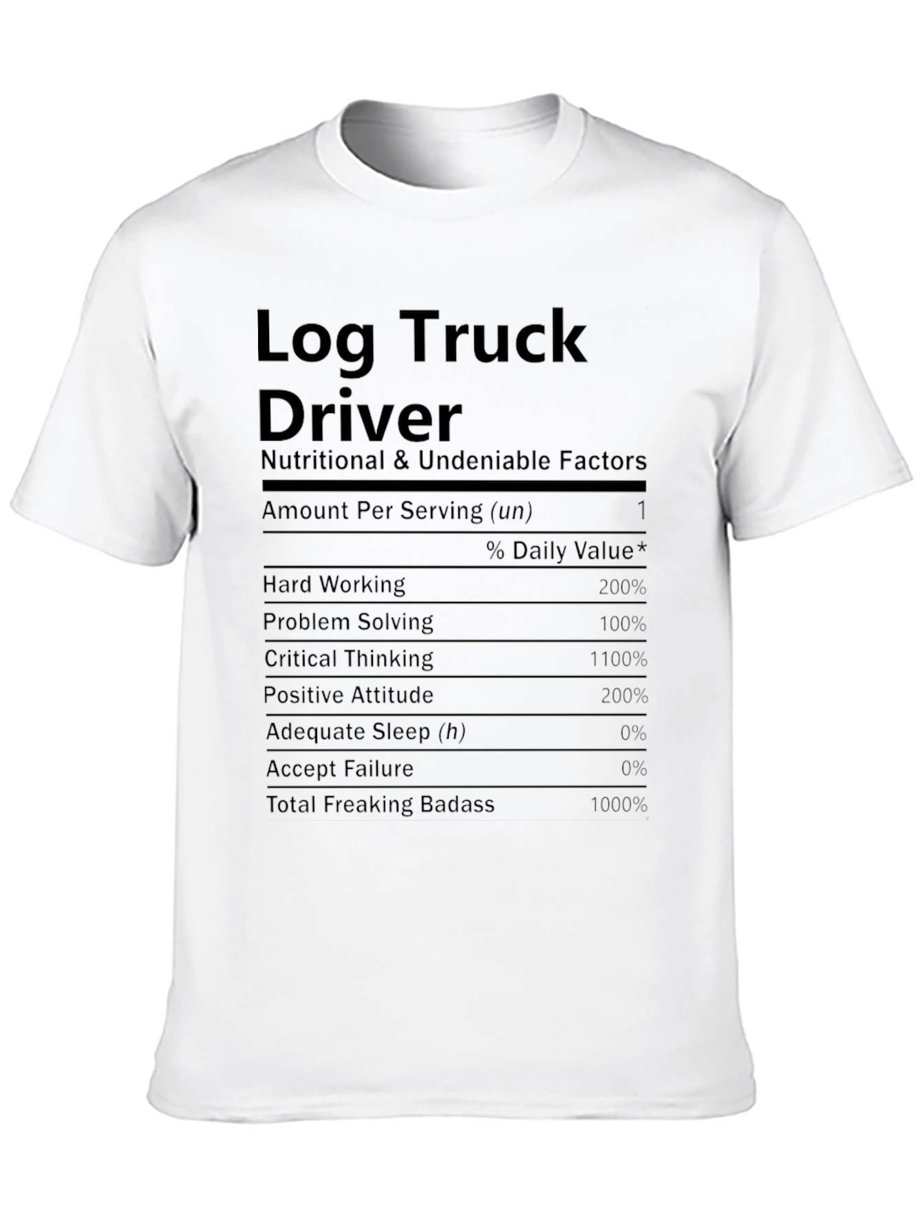 Log Truck Driver Nutritional Facts T-Shirt