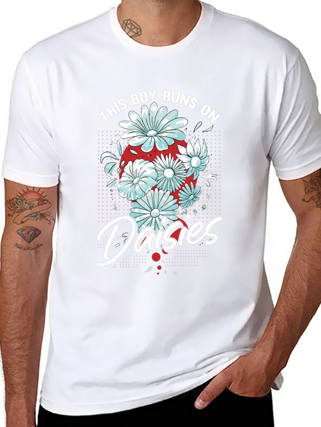 This Boy Runs on Daisies T-Shirt - Black