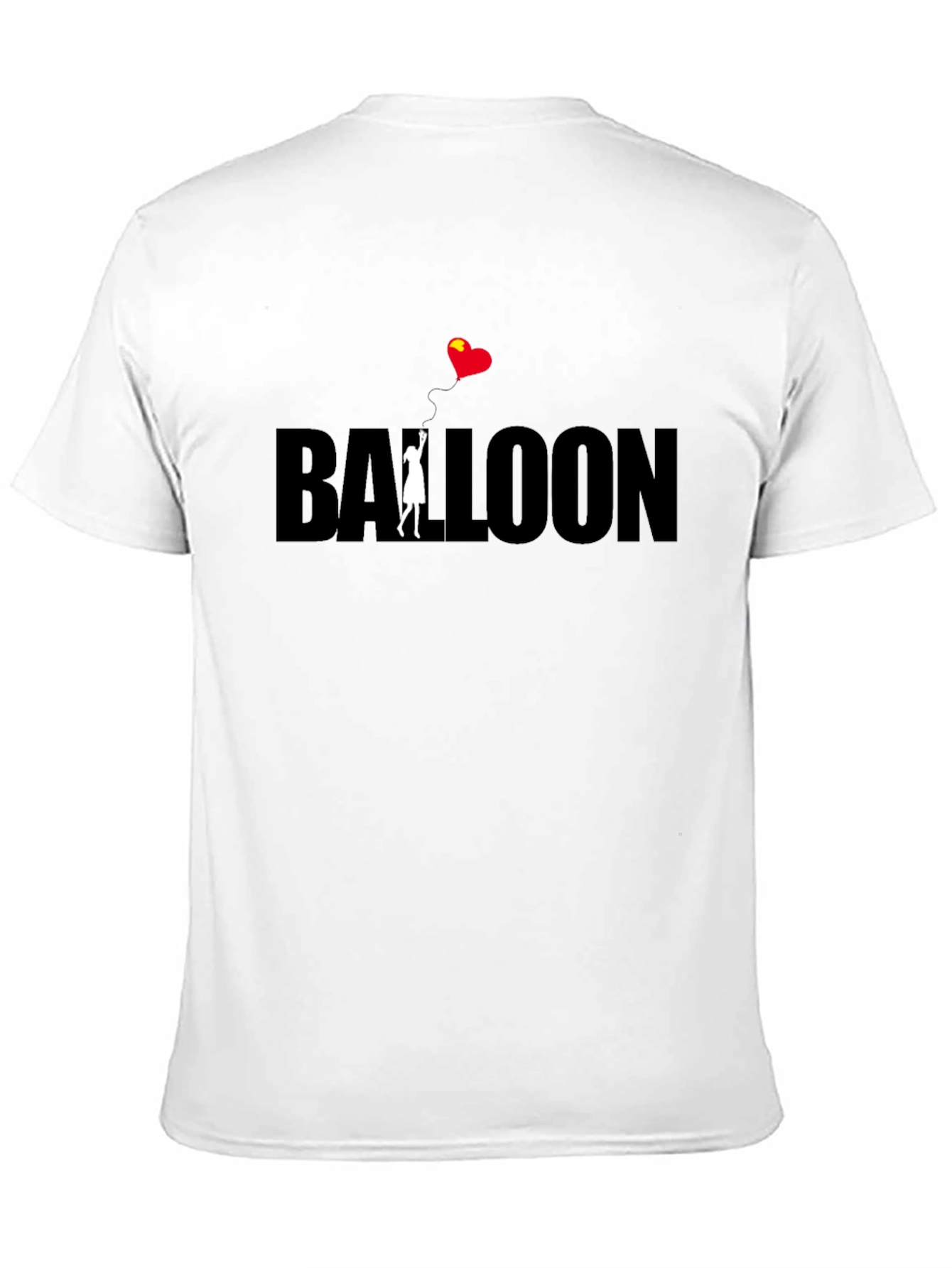 Balloon Heart Graphic Tee - Black Cotton Casual Wear