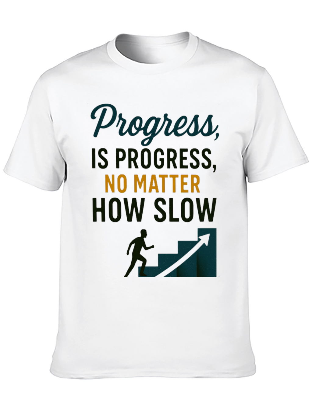 Progress Motivational Black T-Shirt
