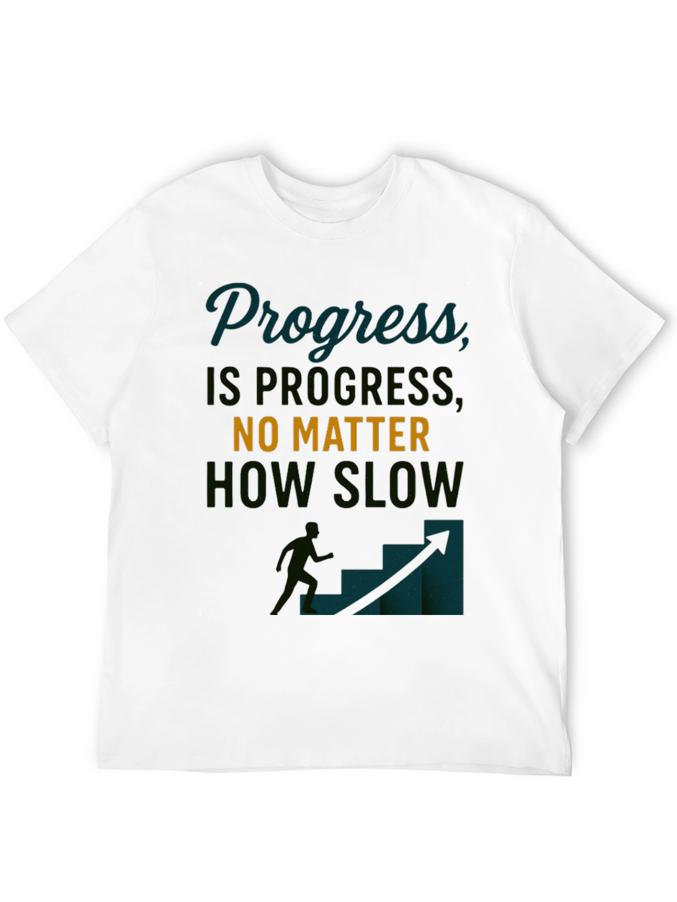 Progress Motivational Black T-Shirt