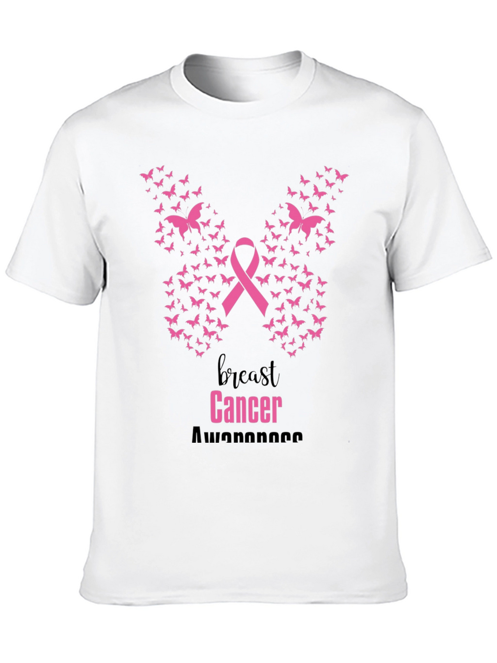 Breast Cancer Awareness Butterfly Ribbon T-Shirt