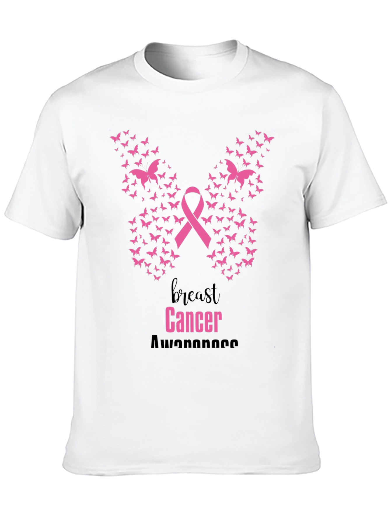 Breast Cancer Awareness Butterfly Ribbon T-Shirt