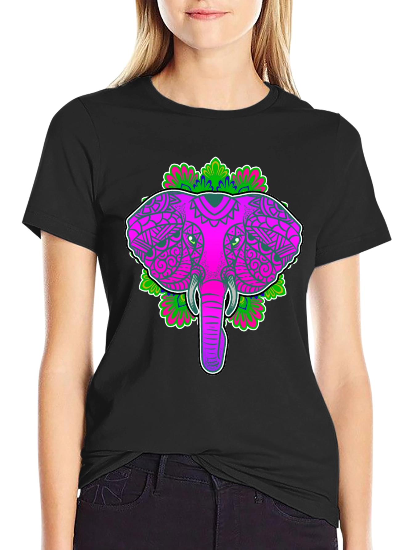 Elephant Mandala Graphic Tee - Unique Design Stylish Comfort