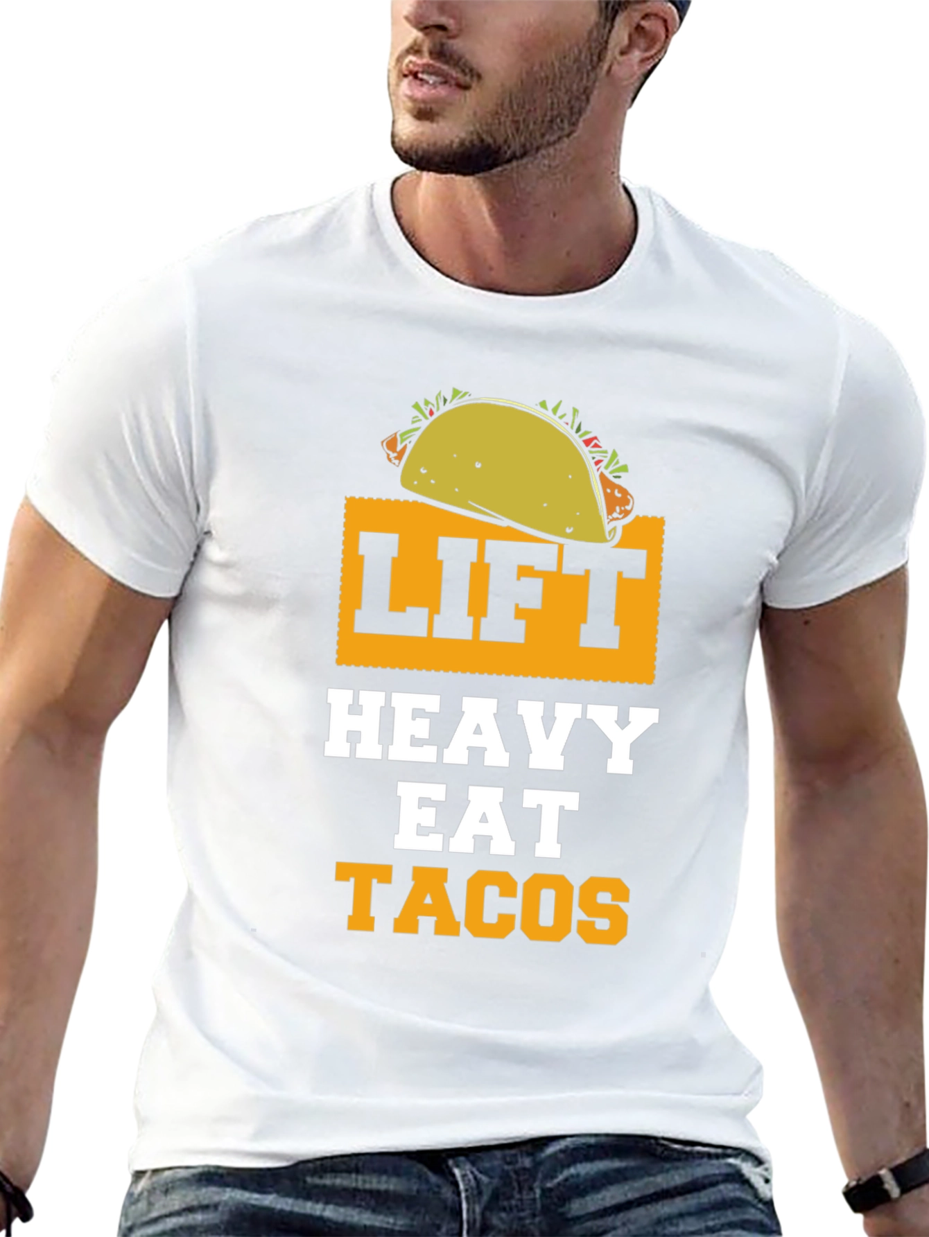 Lift Heavy Eat Tacos Funny Gym Workout T-Shirt