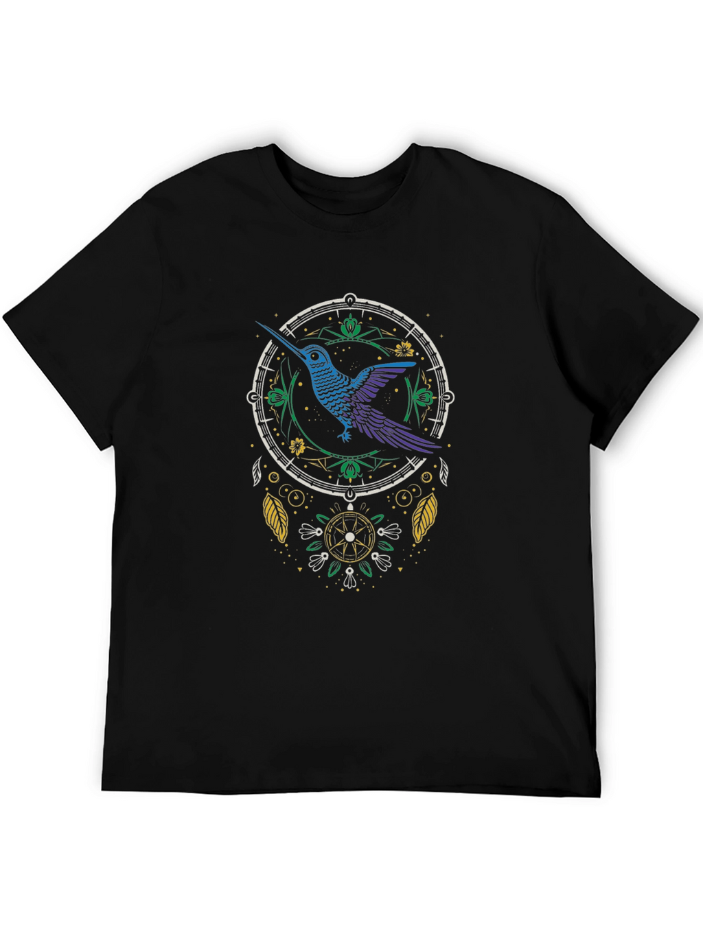 Hummingbird Dreamcatcher Black Graphic Tee