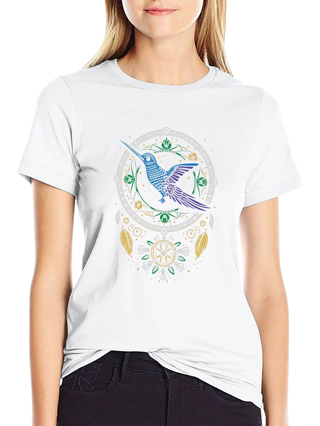 Hummingbird Dreamcatcher Black Graphic Tee