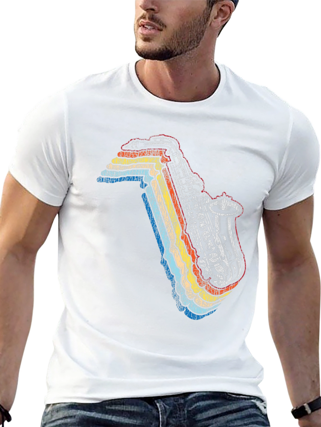 Retro Saxophone Graphic Tee - Cool Music Lover T-Shirt