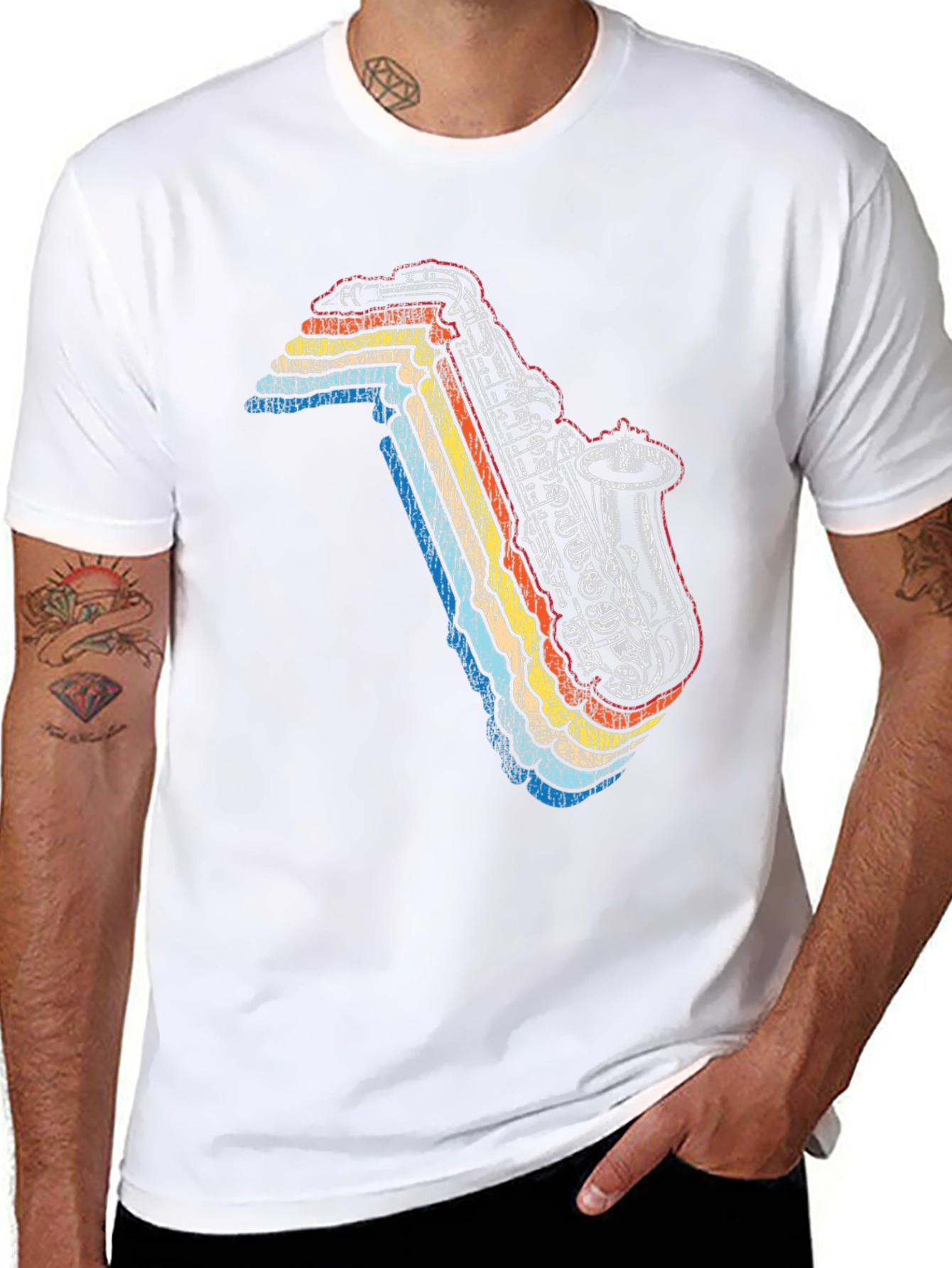 Retro Saxophone Graphic Tee - Cool Music Lover T-Shirt