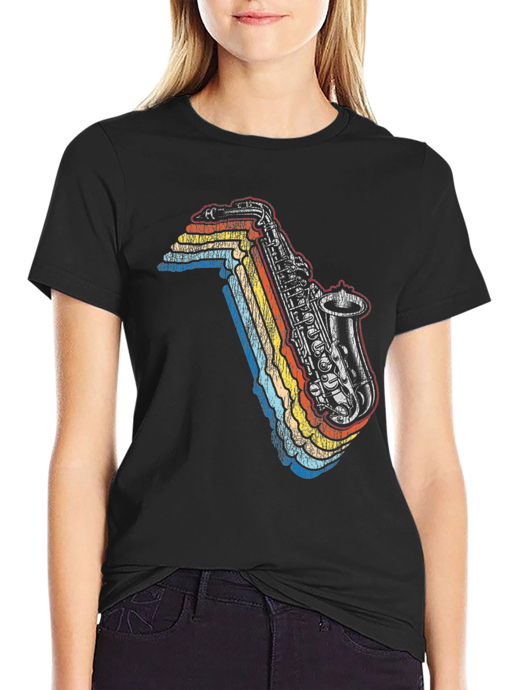 Retro Saxophone Graphic Tee - Cool Music Lover T-Shirt