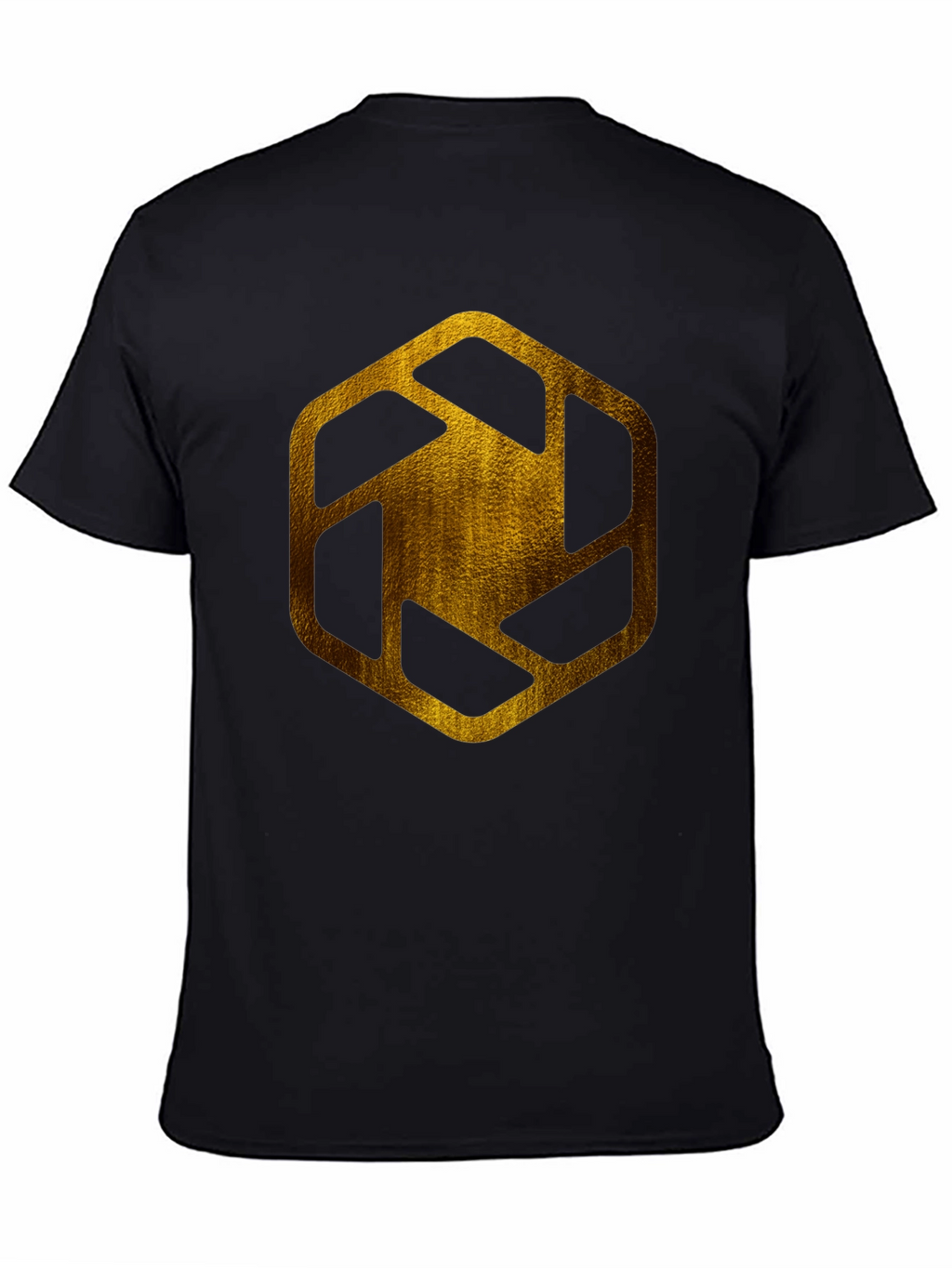 Golden Hexagon Graphic Tee - Modern Streetwear Style