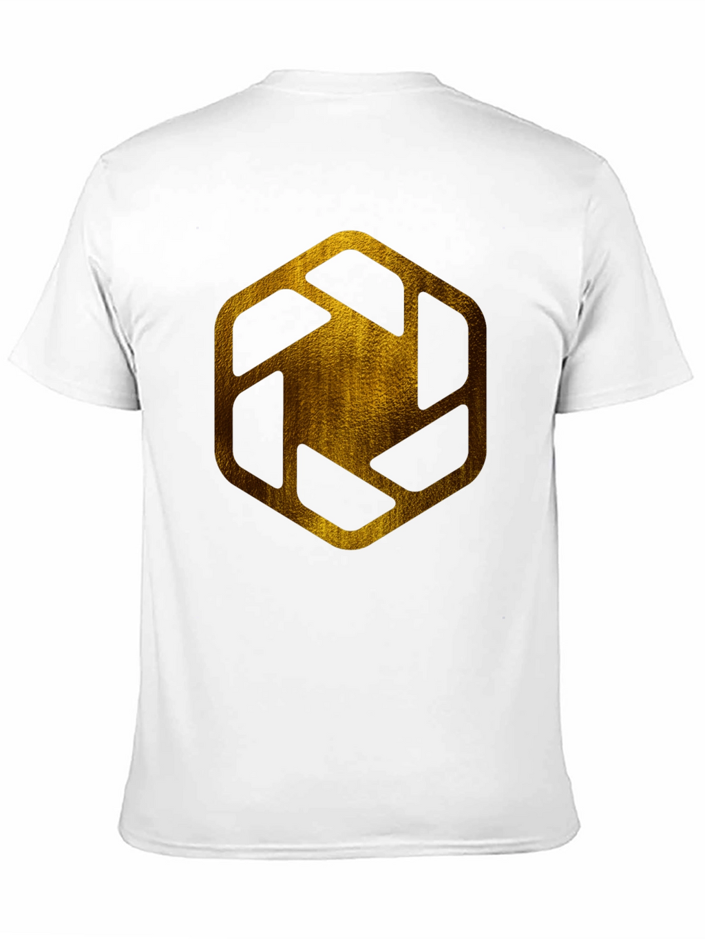 Golden Hexagon Graphic Tee - Modern Streetwear Style