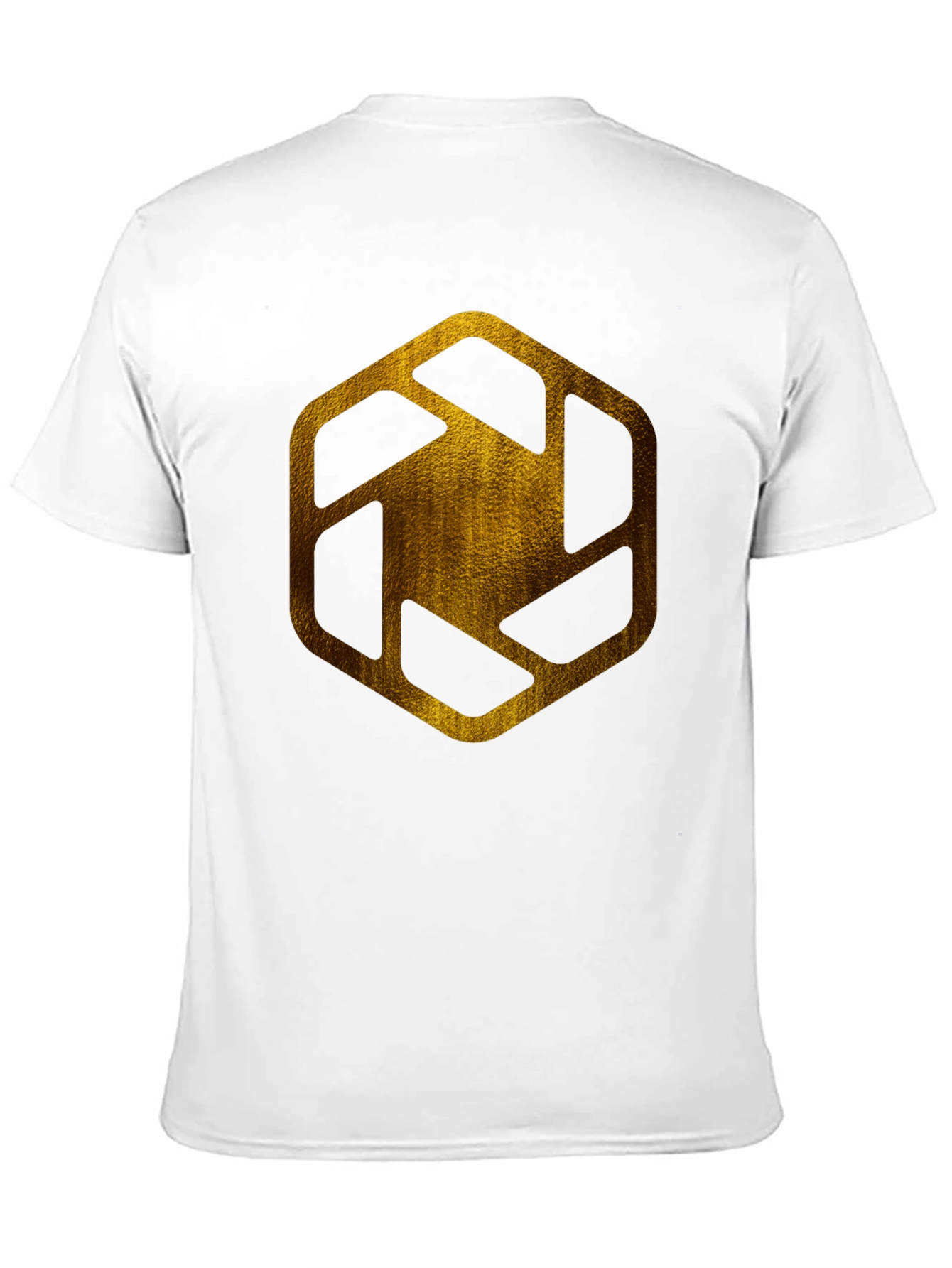Golden Hexagon Graphic Tee - Modern Streetwear Style