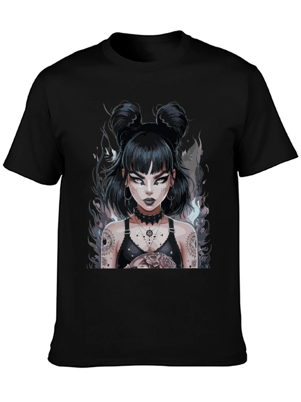 Gothic Anime Girl Black Tee