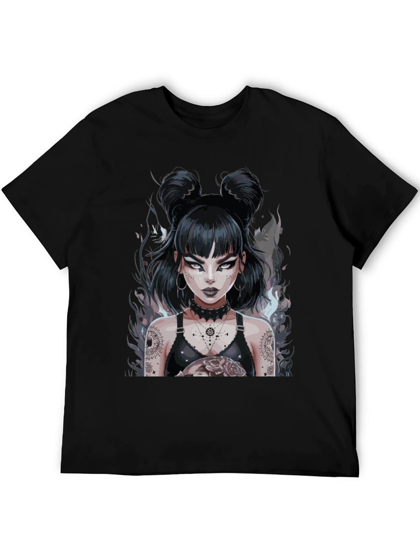 Gothic Anime Girl Black Tee