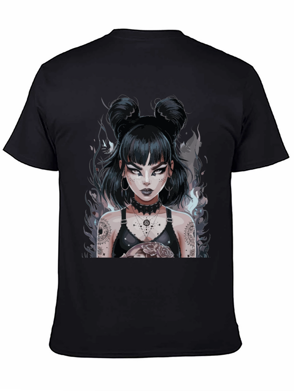 Gothic Anime Girl Black Tee