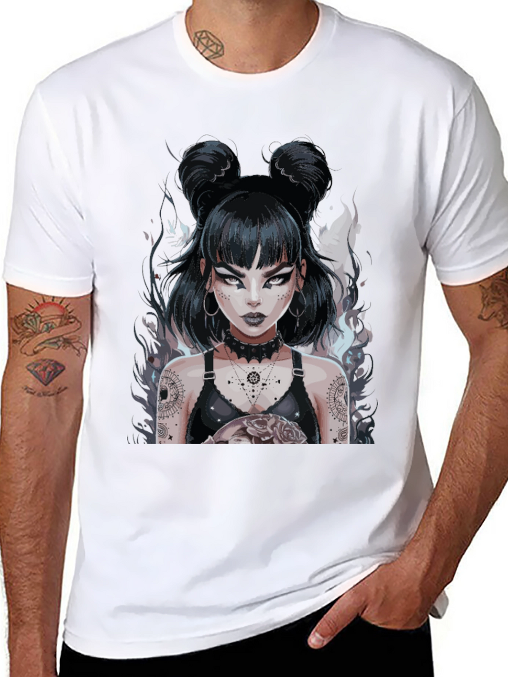 Gothic Anime Girl Black Tee