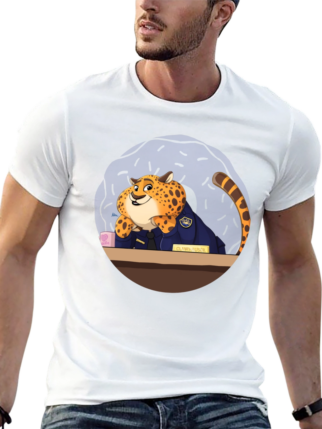 Zootopia Clawhauser T-Shirt - Black Graphic Tee