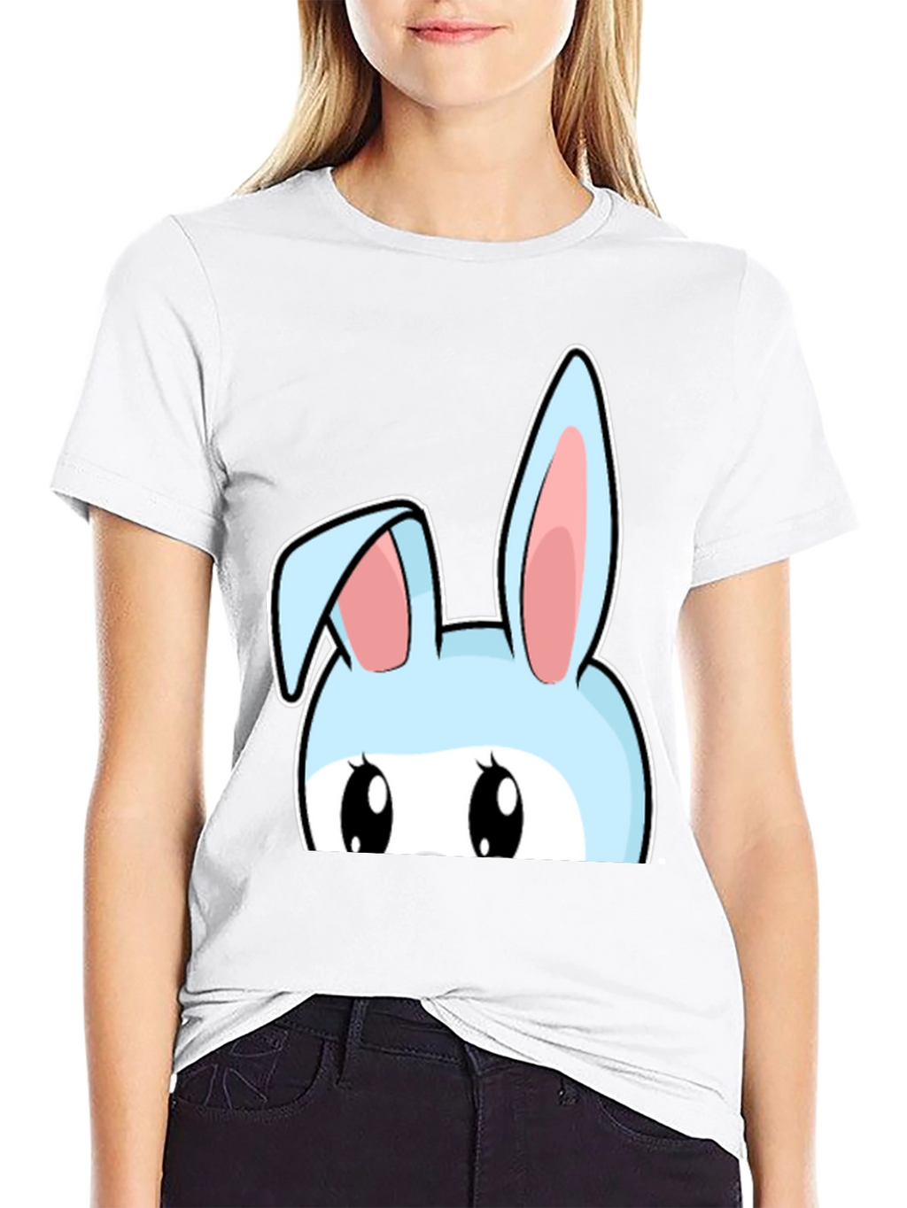 Bunny Peek T-Shirt - Cute Cartoon Rabbit Design