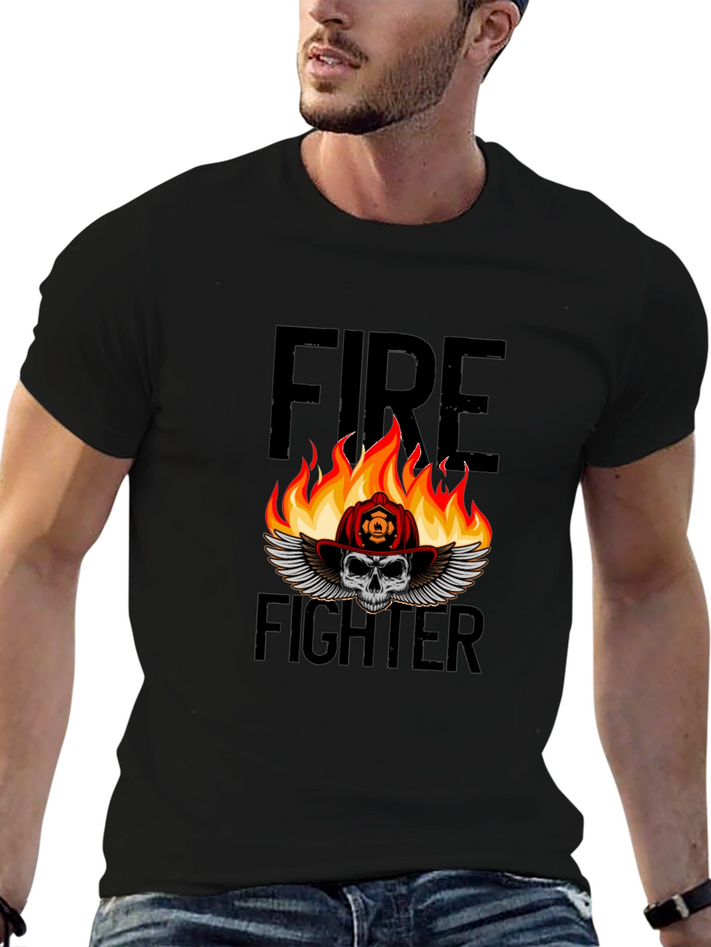 Firefighter Skull T-Shirt - Graphic Tee