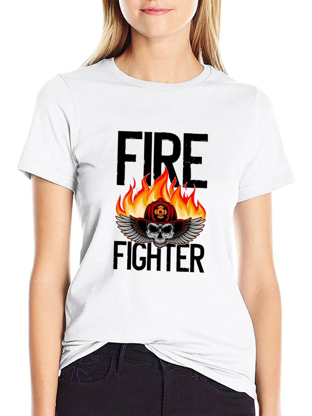 Firefighter Skull T-Shirt - Graphic Tee