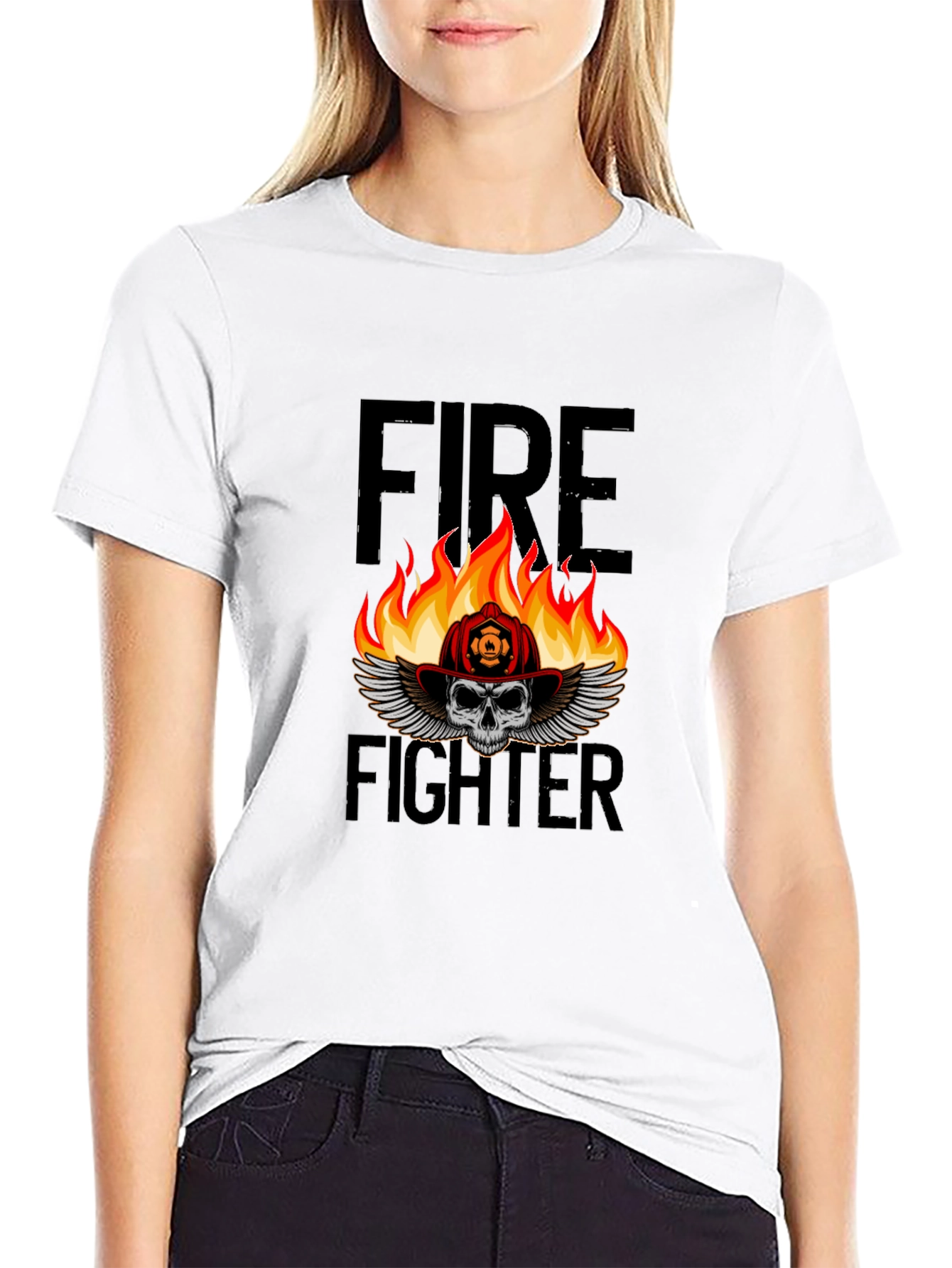 Firefighter Skull T-Shirt - Graphic Tee