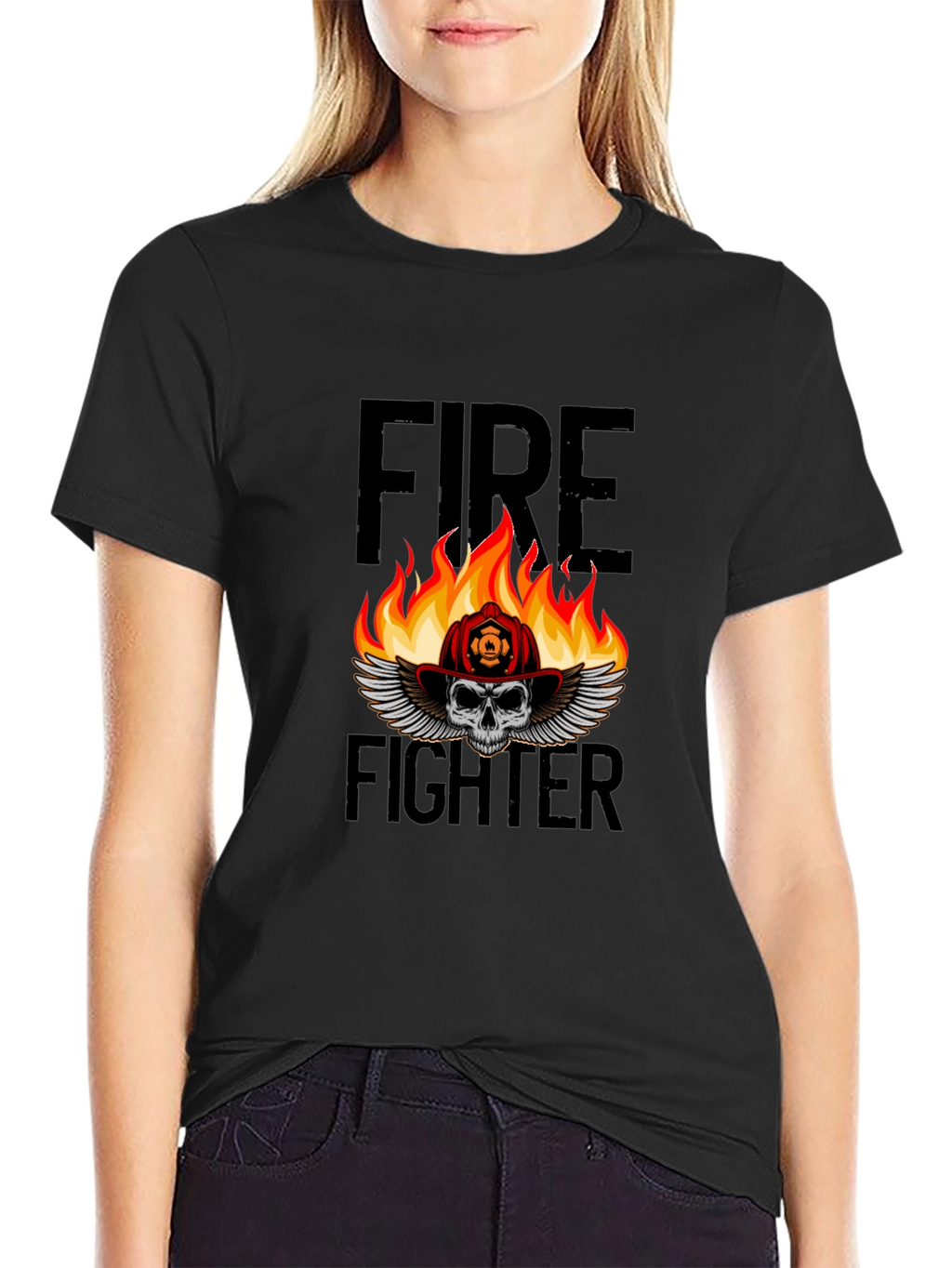 Firefighter Skull T-Shirt - Graphic Tee