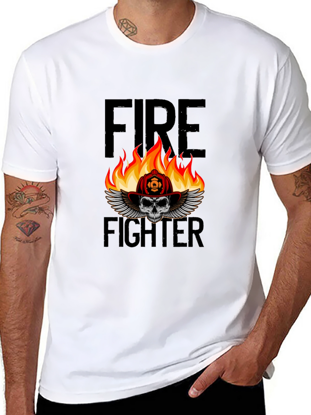 Firefighter Skull T-Shirt - Graphic Tee