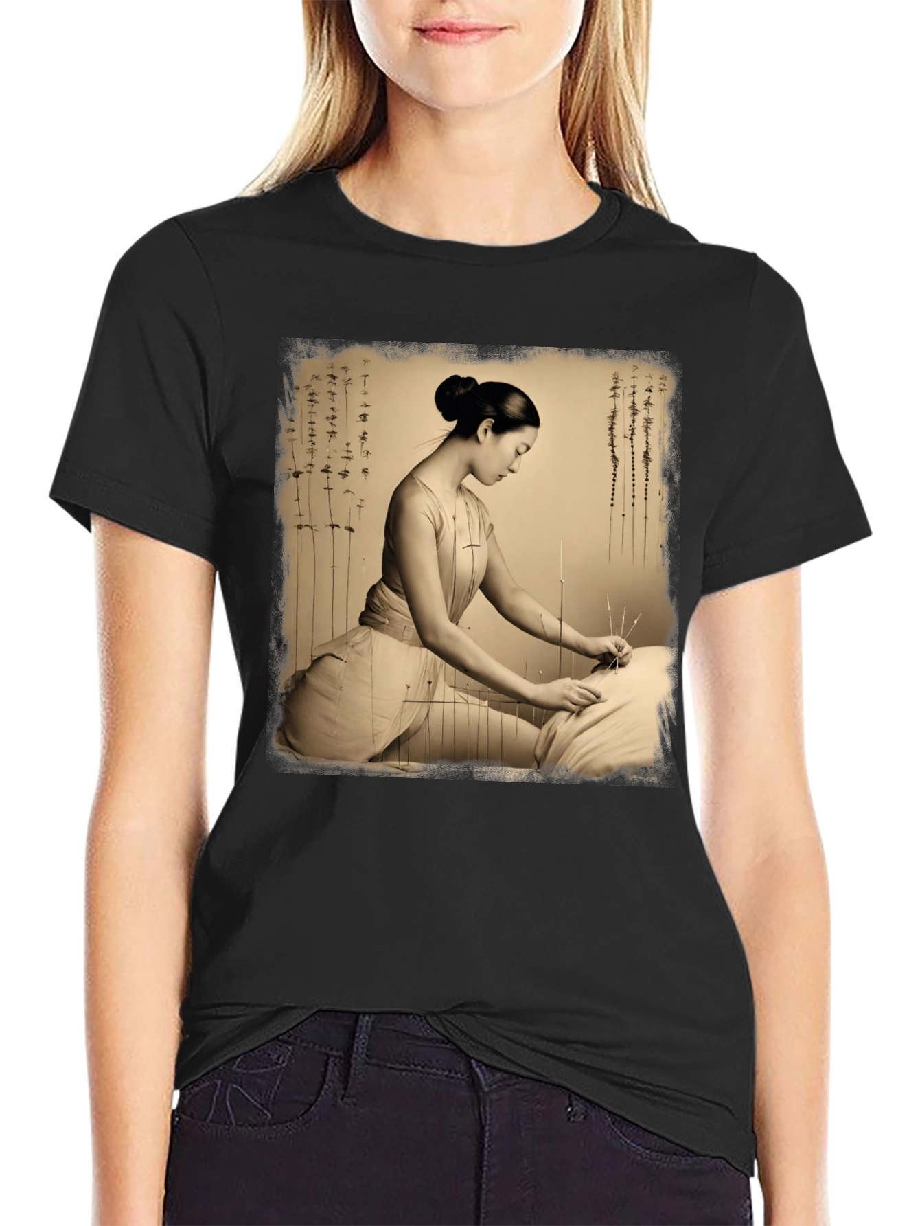 Acupuncture Art Graphic Tee Shirt
