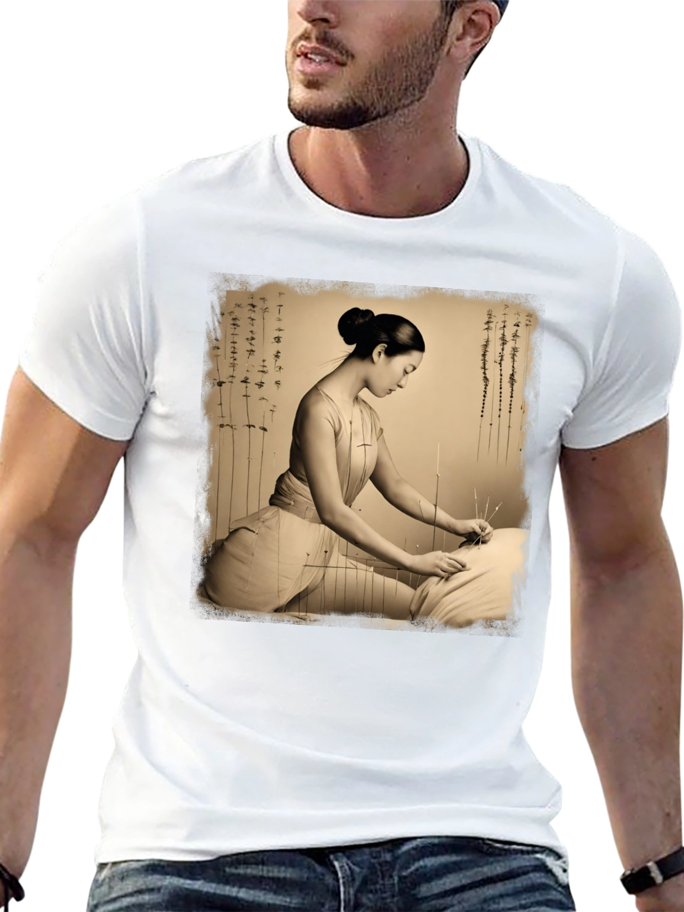 Acupuncture Art Graphic Tee Shirt