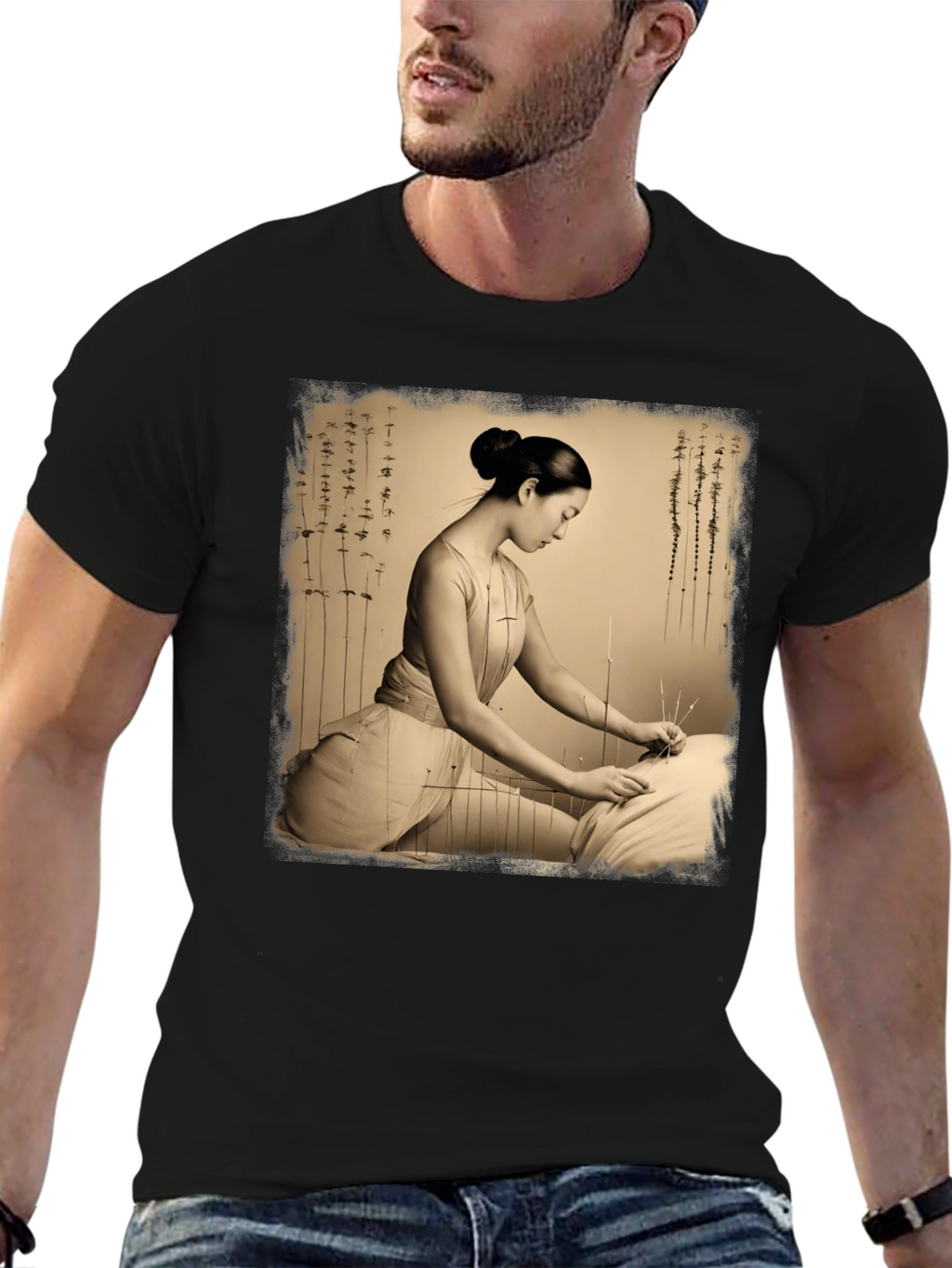 Acupuncture Art Graphic Tee Shirt
