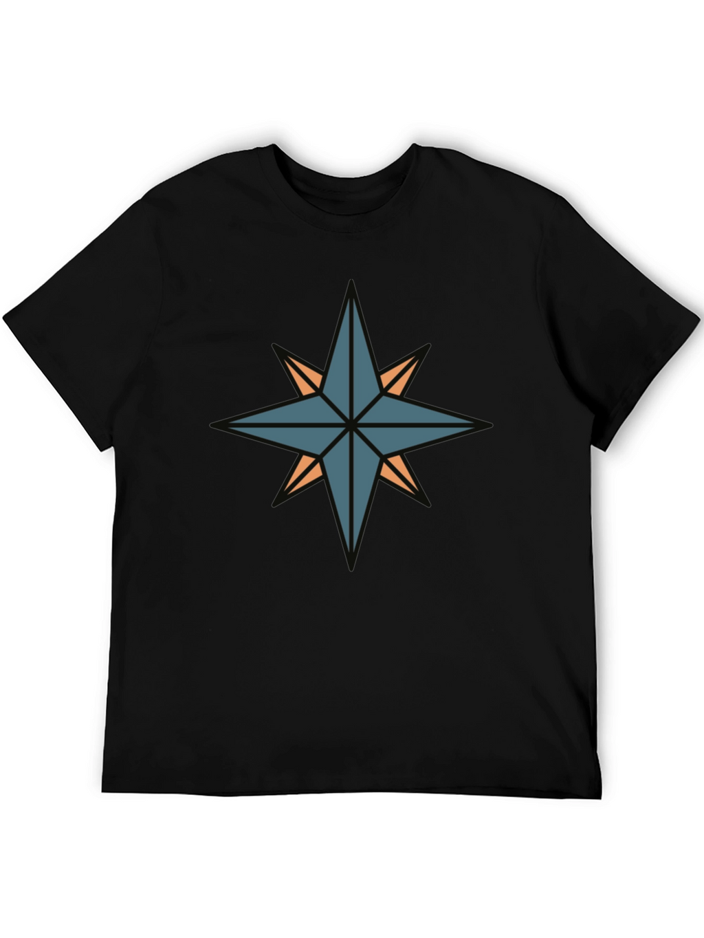 Compass Star Graphic Black T-Shirt