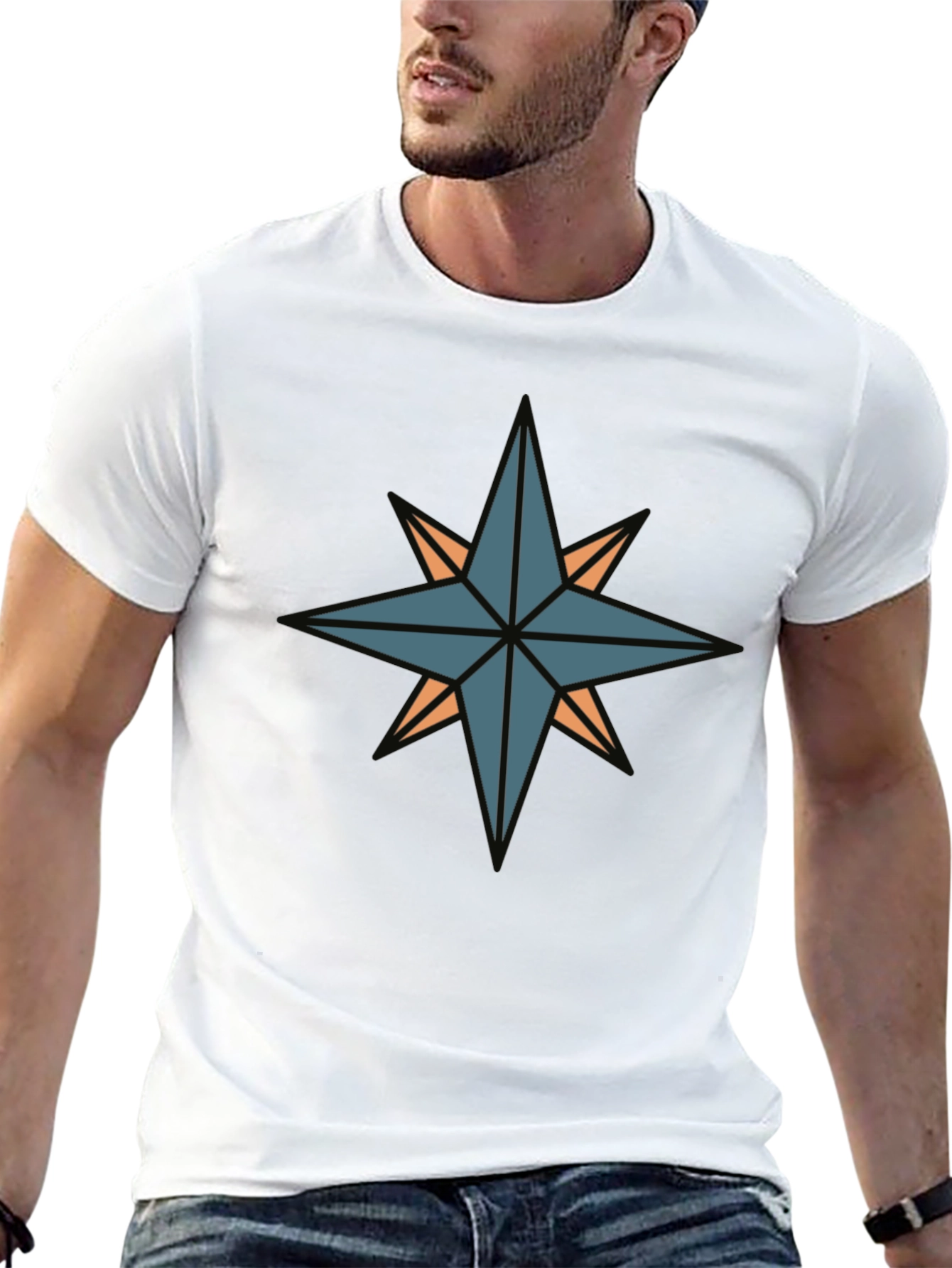 Compass Star Graphic Black T-Shirt