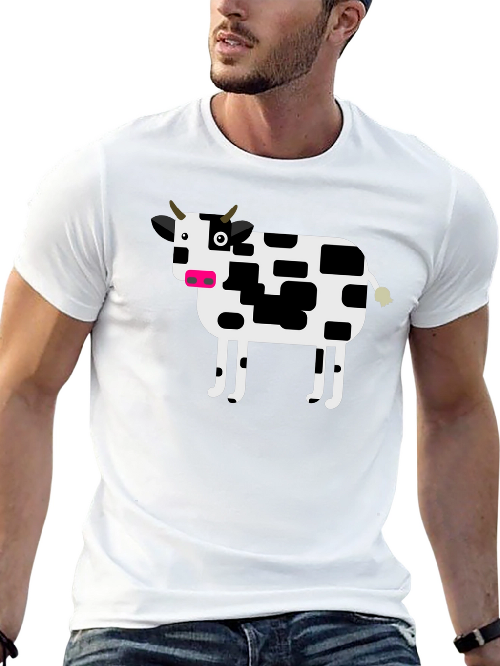 Cow Graphic T-Shirt - Black Cotton Tee