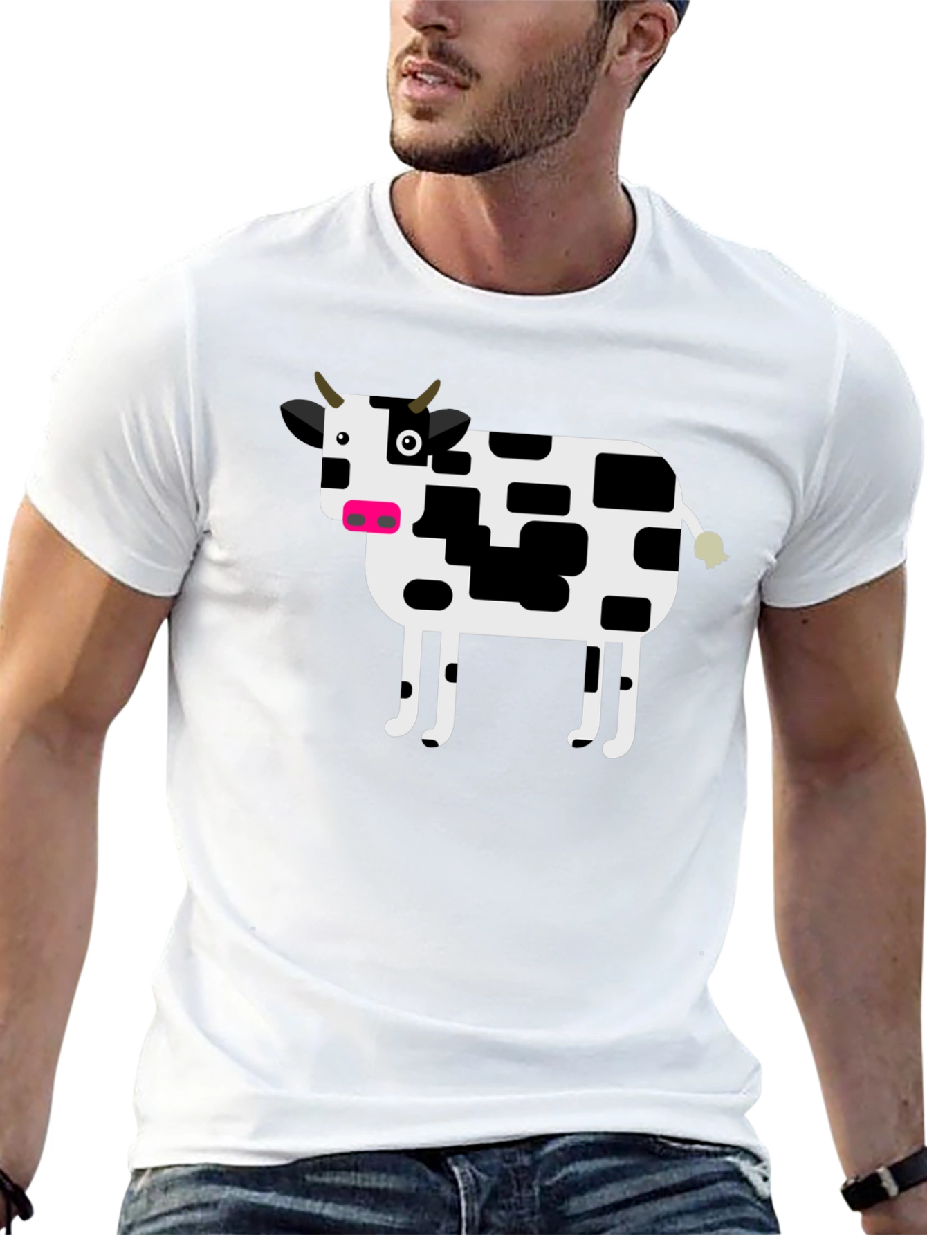 Cow Graphic T-Shirt - Black Cotton Tee