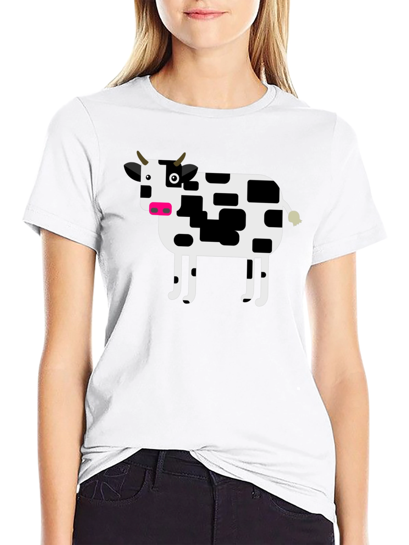Cow Graphic T-Shirt - Black Cotton Tee