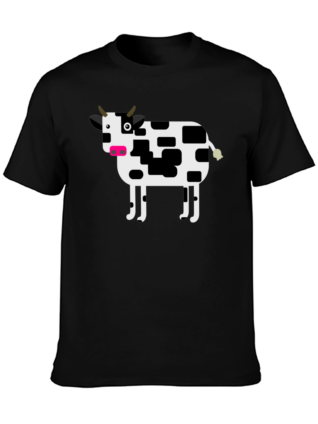Cow Graphic T-Shirt - Black Cotton Tee