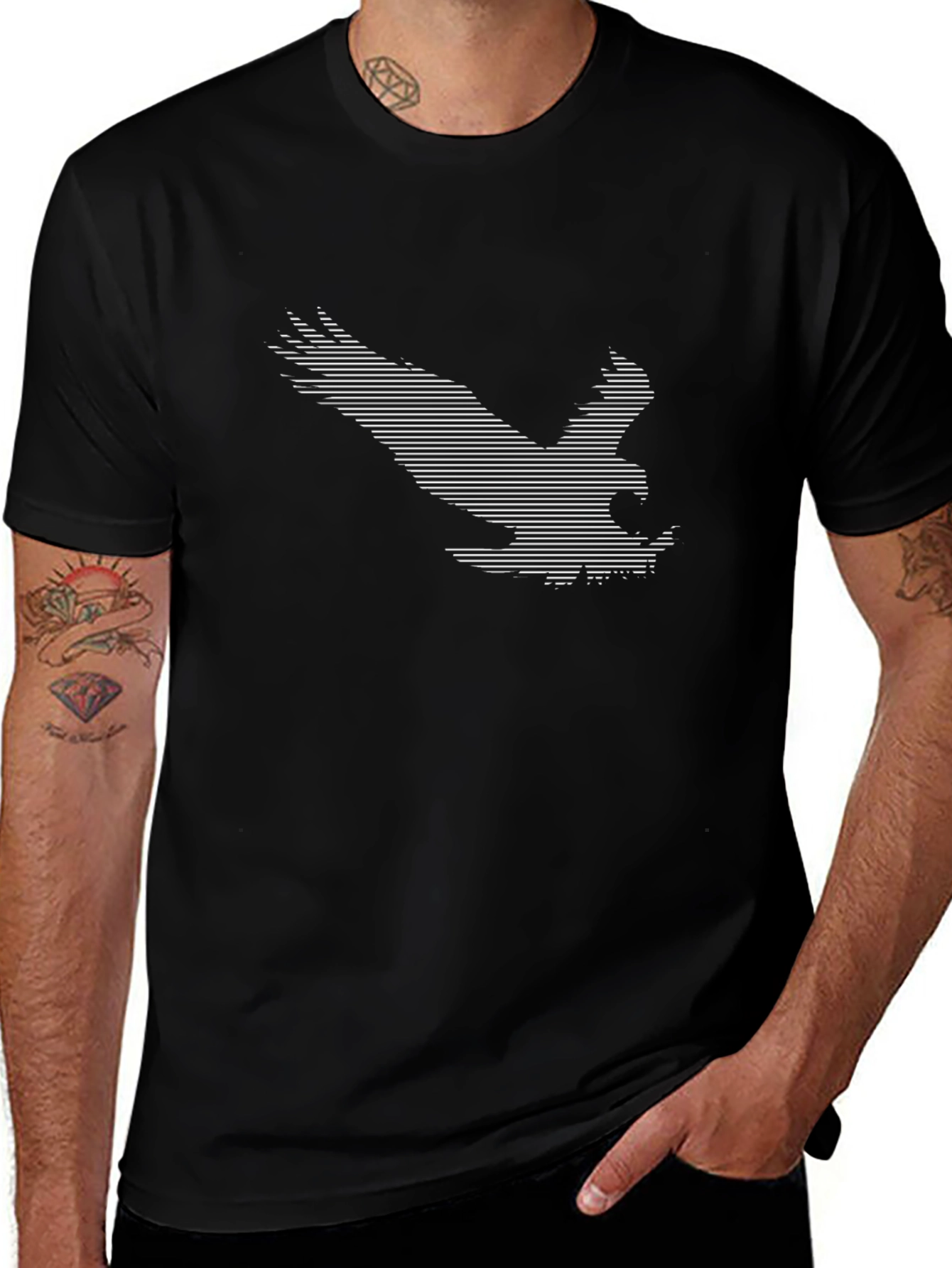 Eagle Graphic Tee - Stylish Black Cotton T-Shirt
