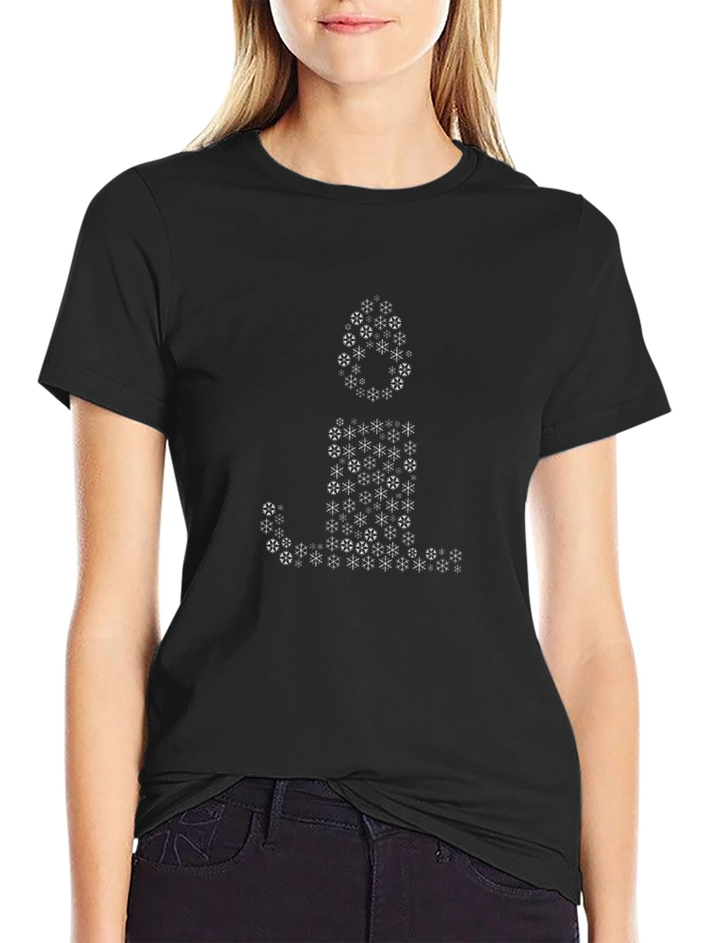 Snowflake Candle Graphic Tee - Black