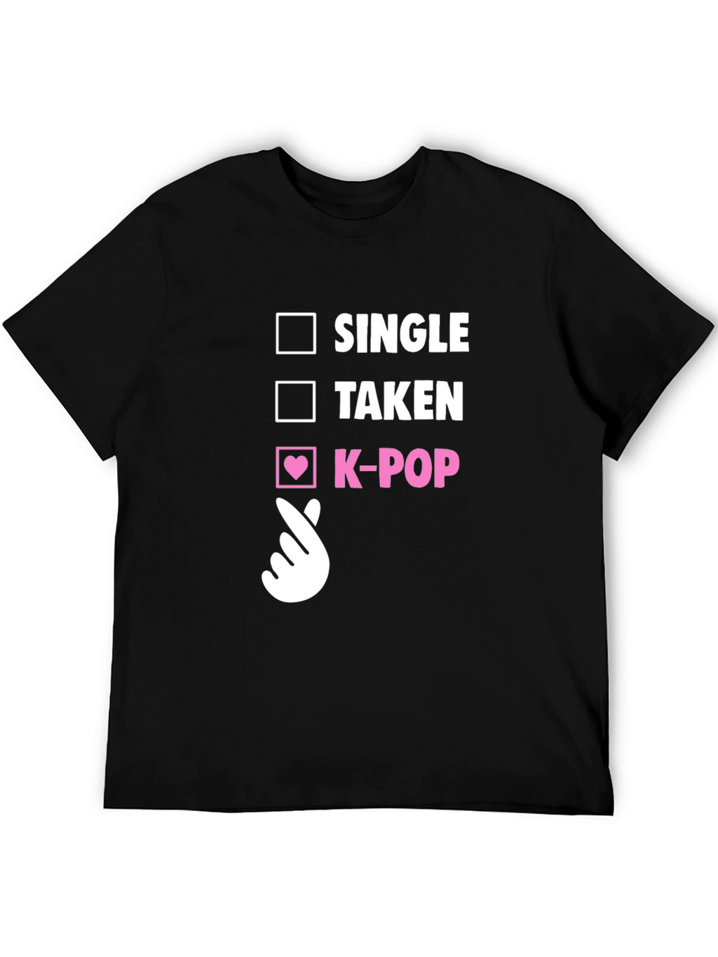 K-Pop Heart Checkmark T-Shirt - Single Taken K-Pop Tee