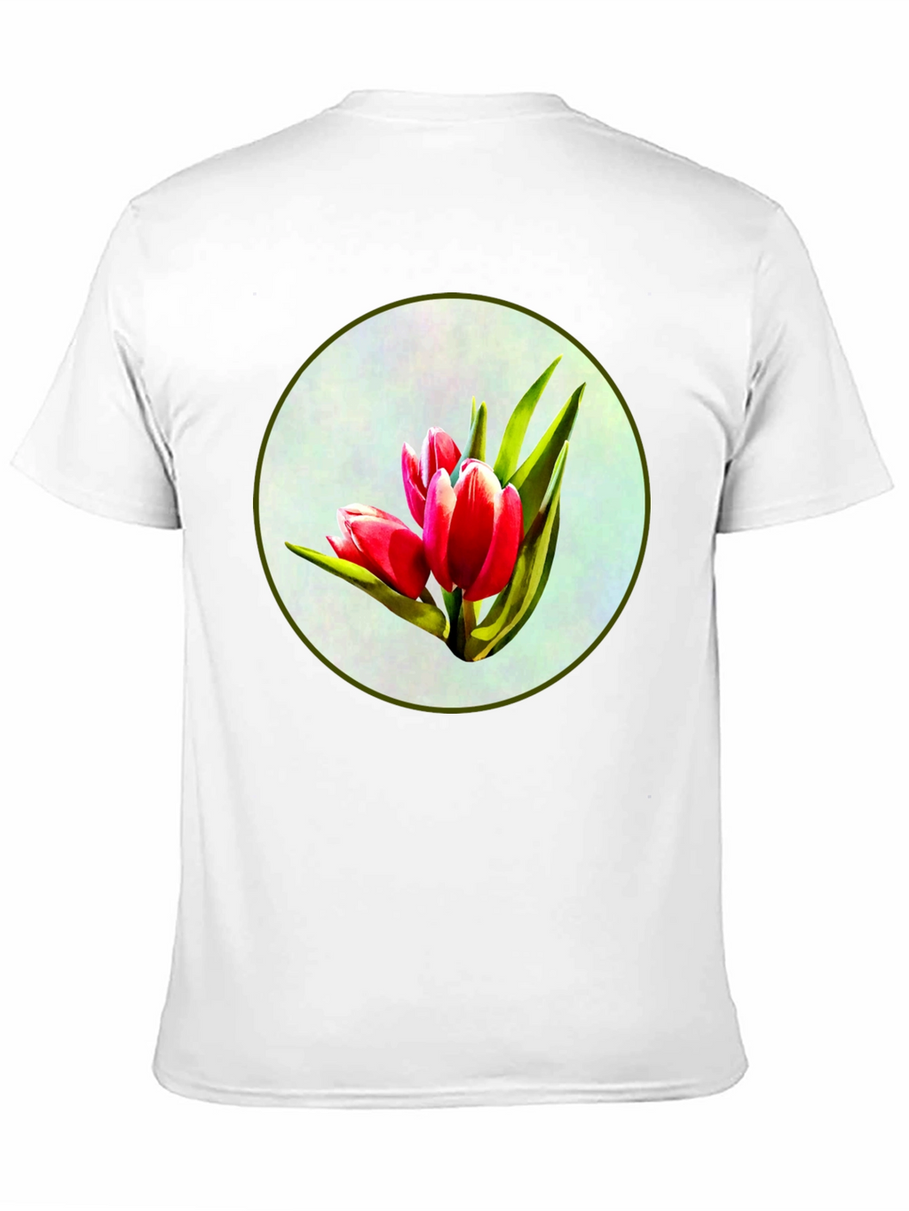 Tulip Print Black T-Shirt
