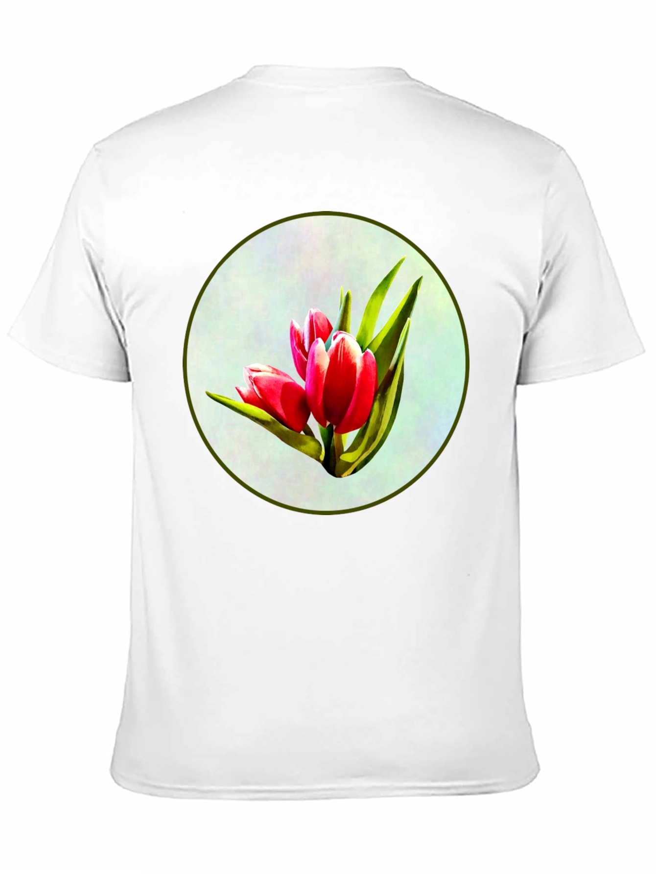 Tulip Print Black T-Shirt