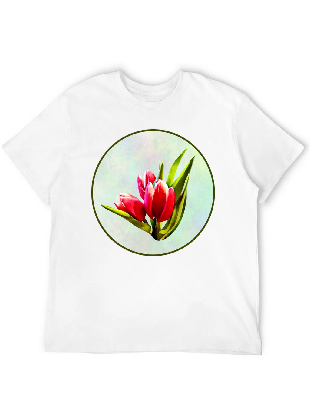 Tulip Print Black T-Shirt